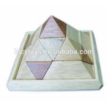 Brain Teaser Wooden Puzzle Game IQ Pyramid